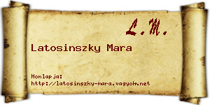 Latosinszky Mara névjegykártya